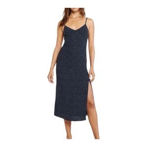 Abercrombie & Fitch Satin Slip Midi Dress with Side Slit